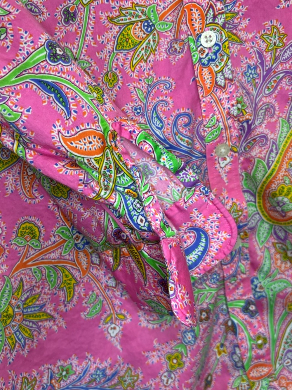 Ralph Lauren Pink Paisley Button-Down Shirt - Picture 6 of 13